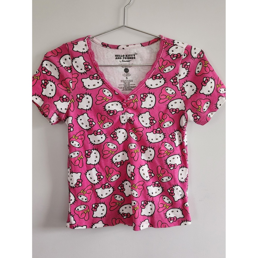 Sanrio Hello Kitty My Melody Top Women Small Pink Kawaii Y2K Aesthetic Kidcore
